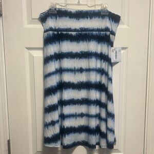 LuLaRoe ~ Azure Blue & White Tie-Dye Skirt ~ NWT’s